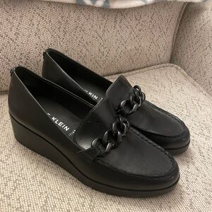Calvin Klein Women's Black Wedge Loafers-LIKE NEW